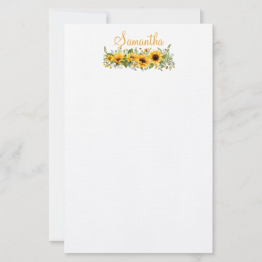 Schöne Sonnenblume Briefpapier (Vorderseite)