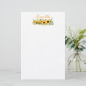 Schöne Sonnenblume Briefpapier (Stehend Vorderseite)