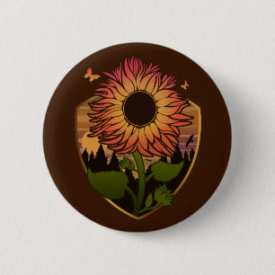 Schöne Sonnenblume Button