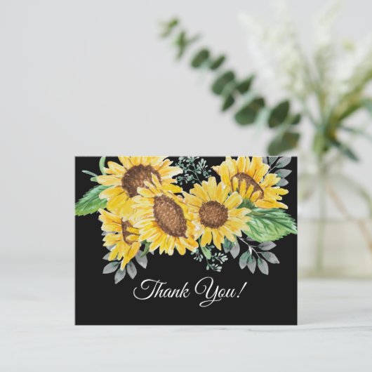 schöne Sonnenblume, danke Karte (Stehend Vorderseite)