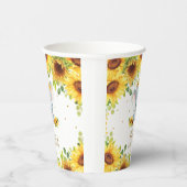 Schöne Sonnenblume Elephant Baby Dusche Geburtstag Pappbecher (Rechts)