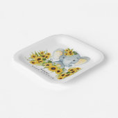 Schöne Sonnenblume Elephant Babydusche Pappteller (Gewinkelt)