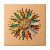 Schöne Sonnenblume Fliese (Vorderseite)