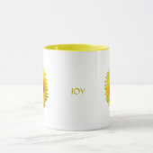 Schöne Sonnenblume & Freudetext-Tasse Tasse (Zentrum)