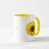 Schöne Sonnenblume & Freudetext-Tasse Tasse (VorderseiteRechts)
