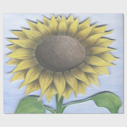 Schöne Sonnenblume Geschenkpapier (Flach)