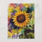 Schöne Sonnenblume im Wasser Postkarte (Vorderseite)