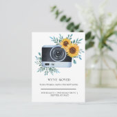 Schöne Sonnenblume Kamera Zuhause bewegt Postkarte (Stehend Vorderseite)