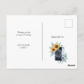 Schöne Sonnenblume Kamera Zuhause bewegt Postkarte (Rückseite)