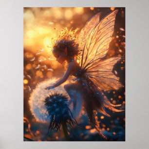 Schöne Sonnenblume mit Lüster Poster