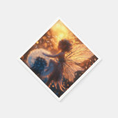 Schöne Sonnenblume mit Lüster Serviette (Ecke)