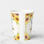 Schöne Sonnenblume Panda Bear Baby Dusche Geburtst Pappbecher (Rechts)