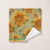 Schöne Sonnenblume Populäre Sammlung Badhandtuch Set (Waschlappen)