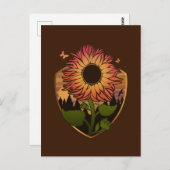 Schöne Sonnenblume Postkarte (Vorne/Hinten)
