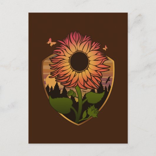 Schöne Sonnenblume Postkarte (Vorderseite)