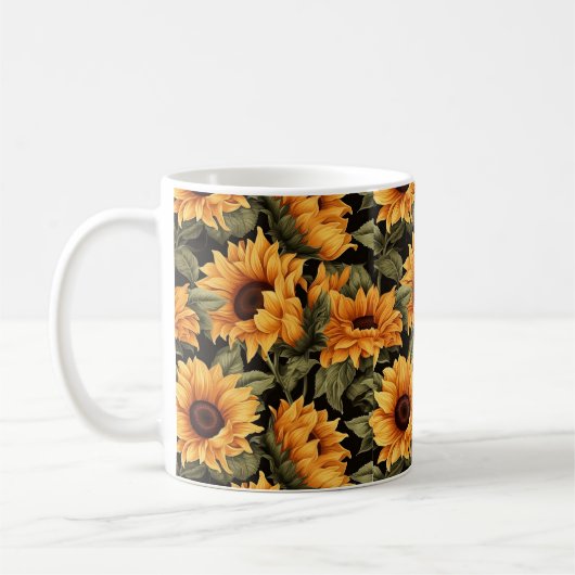 Schöne Sonnenblume Tasse (Links)