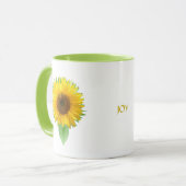 Schöne Sonnenblume & Tasse (Vorderseite Links)