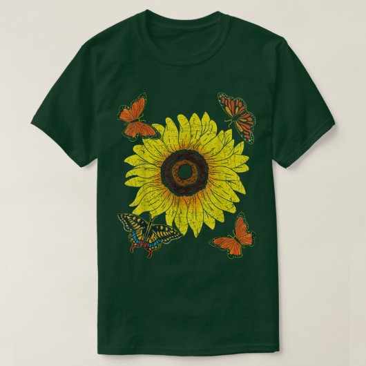 Schöne Sonnenblume Tier Lover Lepidopterist aber T-Shirt (Design vorne)