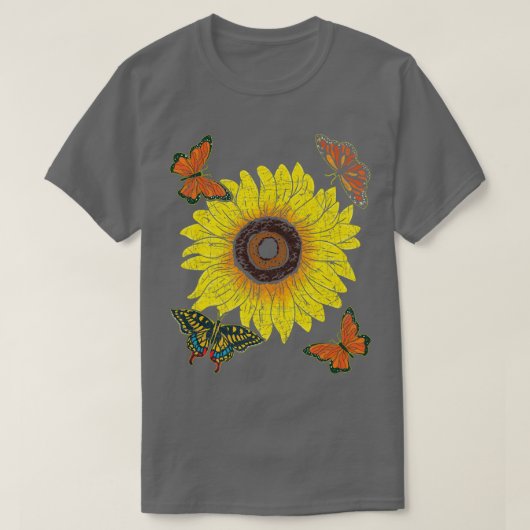 Schöne Sonnenblume Tier Lover Lepidopterist aber T-Shirt (Design vorne)