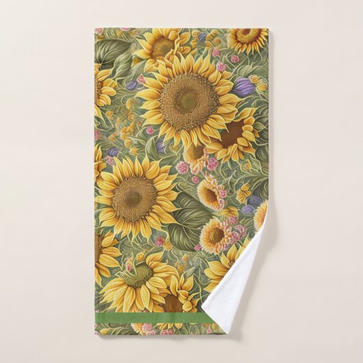 Schöne Sonnenblume Trendy Collection Badhandtuch Set (Handtuch)