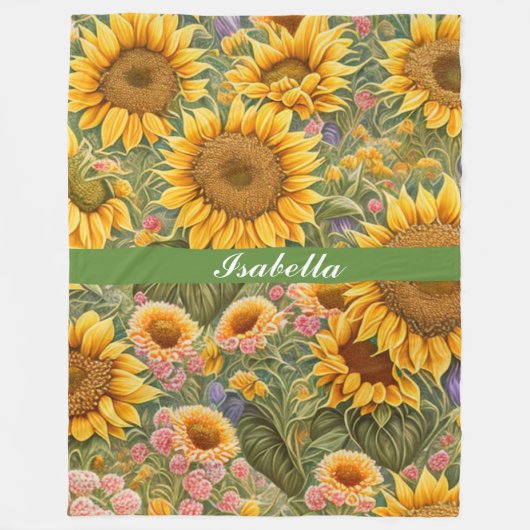 Schöne Sonnenblume Trendy Collection Fleecedecke (Vorderseite)