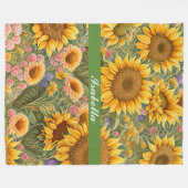 Schöne Sonnenblume Trendy Collection Fleecedecke (Vorderseite (Horizontal))