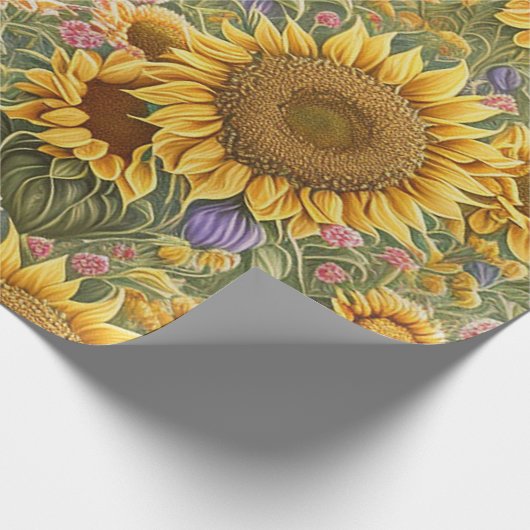 Schöne Sonnenblume Trendy Collection Geschenkpapier (Ecke)