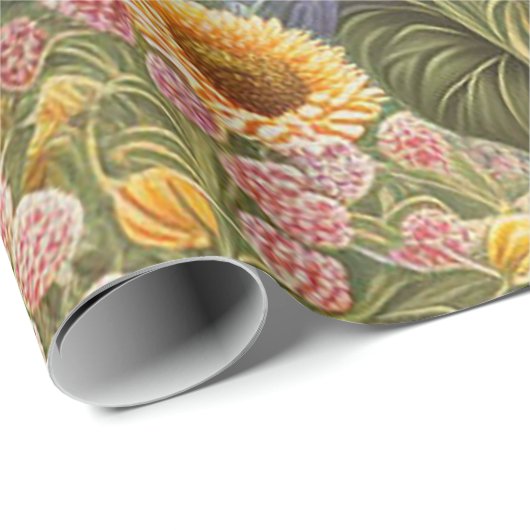 Schöne Sonnenblume Trendy Collection Geschenkpapier (Rolleneckpunkt)