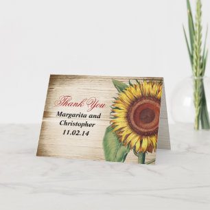schöne Sonnenblume Vintag Dankeschön-Karten Dankeskarte