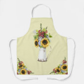 Schöne Sonnenblume Wasserfarbe Gelbe Polka Dot Schürze (Vorderseite)