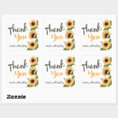 Schöne Sonnenblume Wasserfarbe Vielen Dank Quadratischer Aufkleber (Blatt)