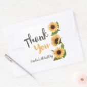 Schöne Sonnenblume Wasserfarbe Vielen Dank Quadratischer Aufkleber (Umschlag)