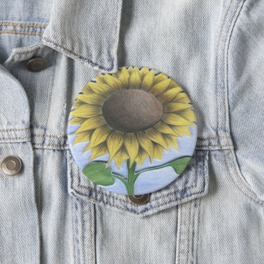 Schöne Sonnenblume Zeichnend Button (Beispiel)
