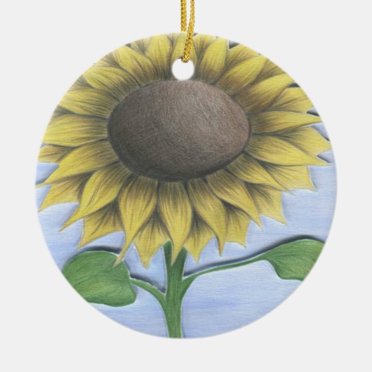 Schöne Sonnenblume Zeichnend Keramik Ornament (Vorne)