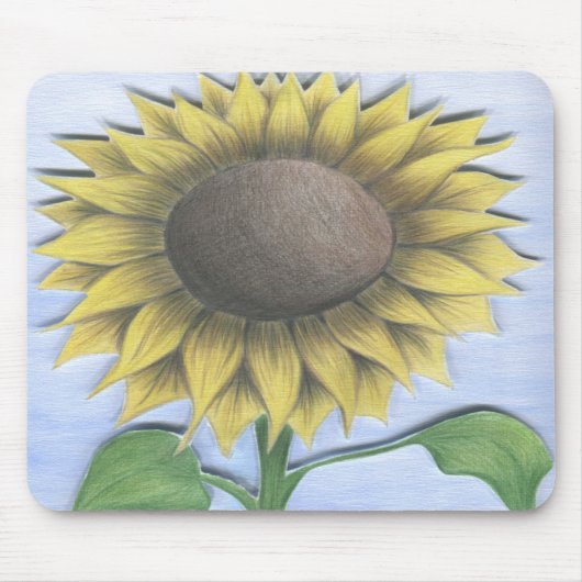Schöne Sonnenblume Zeichnend Mousepad (Vorne)
