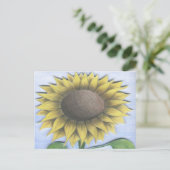 Schöne Sonnenblume Zeichnend Postkarte (Stehend Vorderseite)