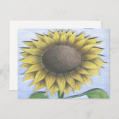 Schöne Sonnenblume Zeichnend Postkarte (Vorne/Hinten)