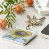 Schöne Sonnenblume Zeichnend Schlüsselanhänger (Seite)