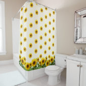 Schöne Sonnenblumen auf dem Elfenbeinduschvorhang Duschvorhang (Beispiel)