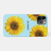 Schöne Sonnenblumen auf Light Blue Case-Mate iPhone Hülle (Rückseite (Horizontal))
