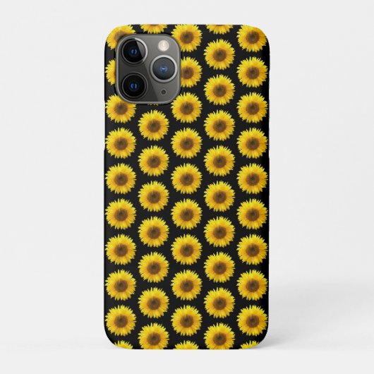 Schöne Sonnenblumen auf schwarz Case-Mate iPhone Hülle (Rückseite)