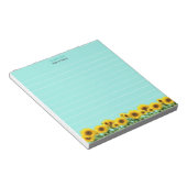 Schöne Sonnenblumen auf Sky Blue Lined Notepad Notizblock (angewinkelt)