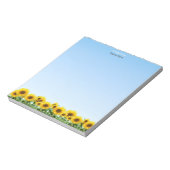 Schöne Sonnenblumen auf Sky Blue Simple Notepad Notizblock (Rotiert)