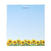 Schöne Sonnenblumen auf Sky Blue Simple Notepad Notizblock (Vorderseite)