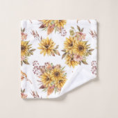 Schöne Sonnenblumen Badhandtuch Set (Waschlappen)