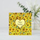 Schöne Sonnenblumen - Blumenmuster, Karte (Stehend Vorderseite)