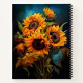 Schöne Sonnenblumen Bouquet Elegante Kunst, Dichtu Notizblock (Rückseite)