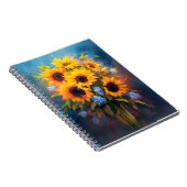 Schöne Sonnenblumen Bouquet Elegantes Botanisches  Notizblock (Rechte Seite)