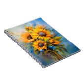 Schöne Sonnenblumen Bouquet Natur Botanische Kunst Notizblock (Rechte Seite)
