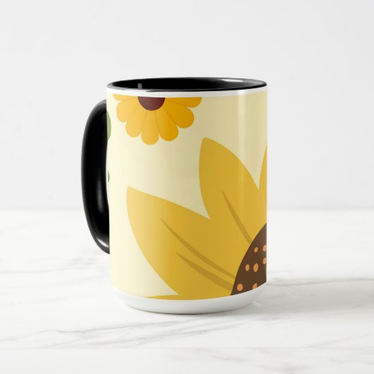 Schöne Sonnenblumen-Design Tasse (Vorderseite Links)